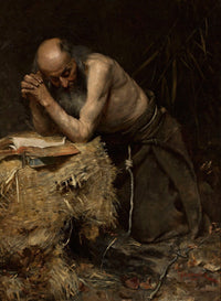 Anchorite art print by Teodor Axentowicz depicting serene contemplation