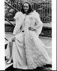 Mary Tamm in Long Feather Coat - Doctor Who Black and White Photo Print