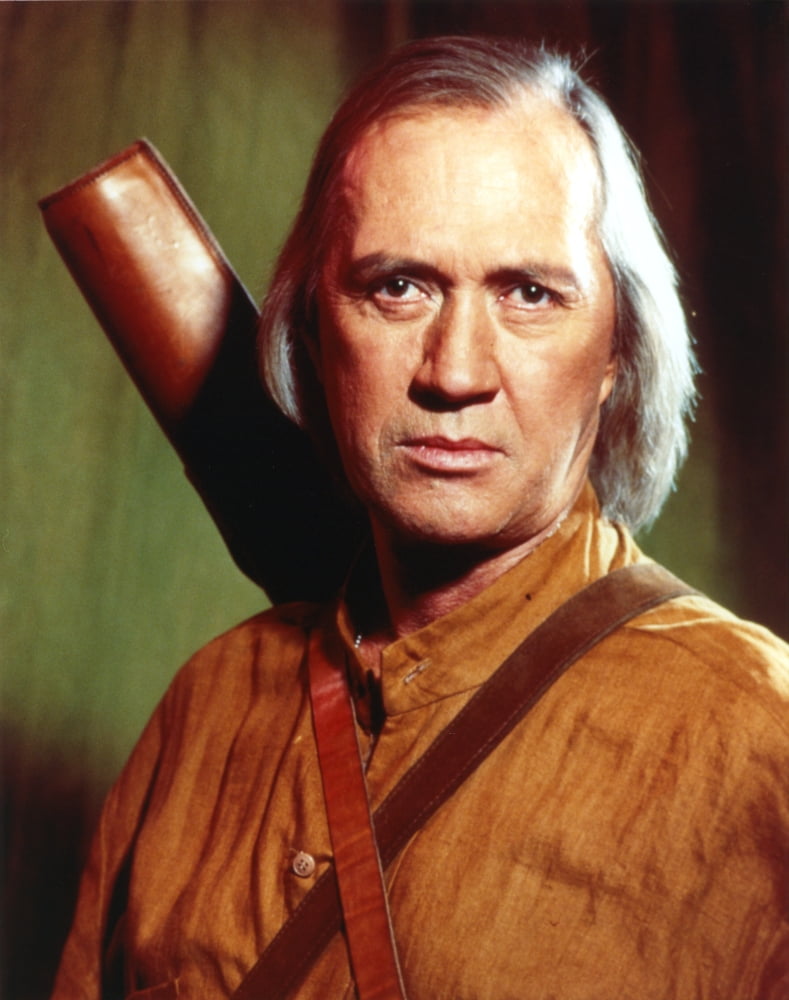 David Carradine posed in brown coat photo print