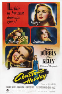 Christmas Holiday movie poster print featuring Deanna Durbin, 1944, 11x17 inches.