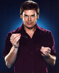 Michael C. Hall as Dexter photo print showcasing blood splatter.