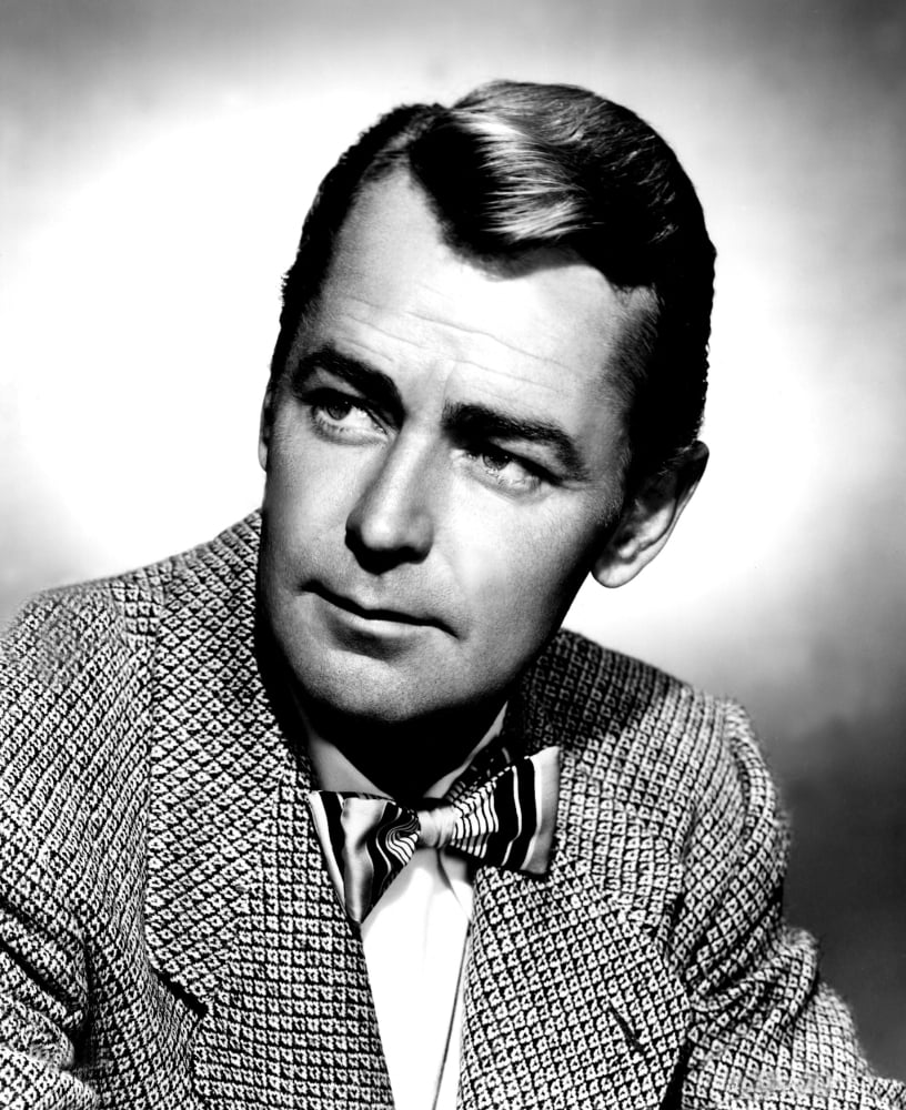 Alan Ladd portrait photo print showcasing classic Hollywood charm.