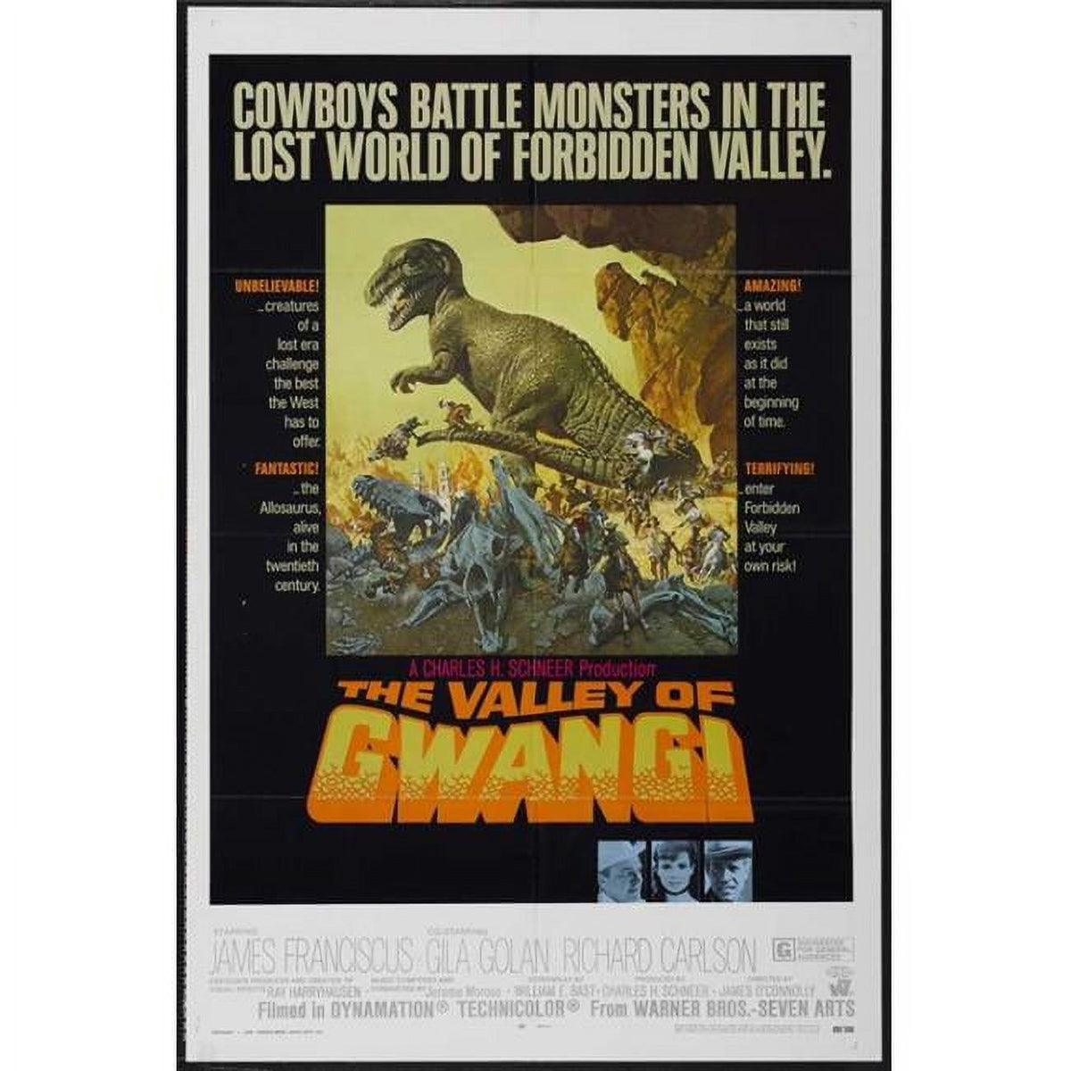 The Valley of Gwangi movie poster showcasing adventure and excitement.
