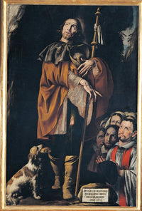 Saint Rocco Poster Print - A vibrant depiction of the revered figure, available in multiple sizes.