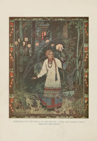 Wassilissa Puts the Skull on a Stick Poster Print by Ivan Bilibin