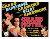 Grand Hotel Movie Poster Print featuring Greta Garbo, Joan Crawford, and Lionel Barrymore.