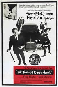 The Thomas Crown Affair movie poster print featuring Steve McQueen and Faye Dunaway.