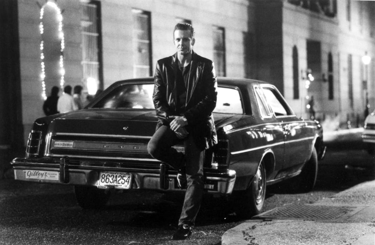 Mickey Rourke leaning on a car photo poster print