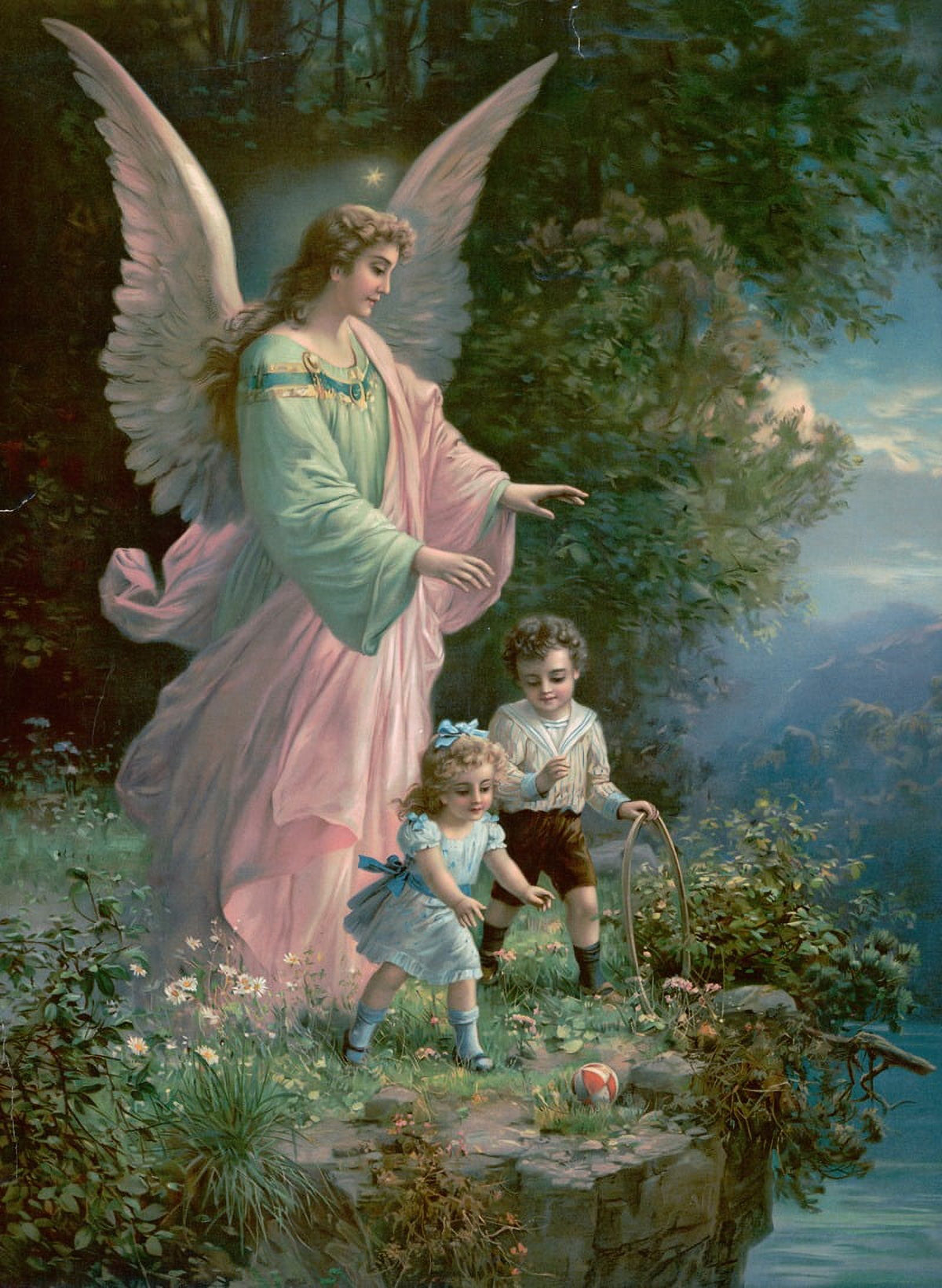 Guardian Angel 1914 Poster Print, serene artwork