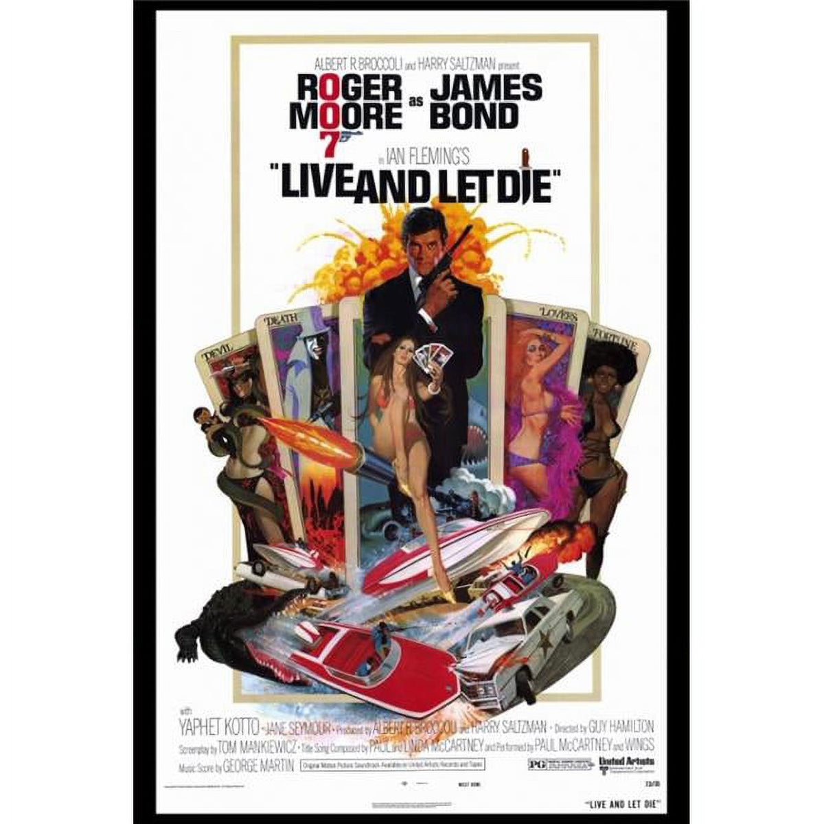 Live and Let Die Movie Poster Print featuring classic James Bond film imagery.