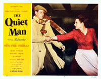 The Quiet Man movie poster featuring John Wayne and Maureen O'Hara, 1952 classic film print.