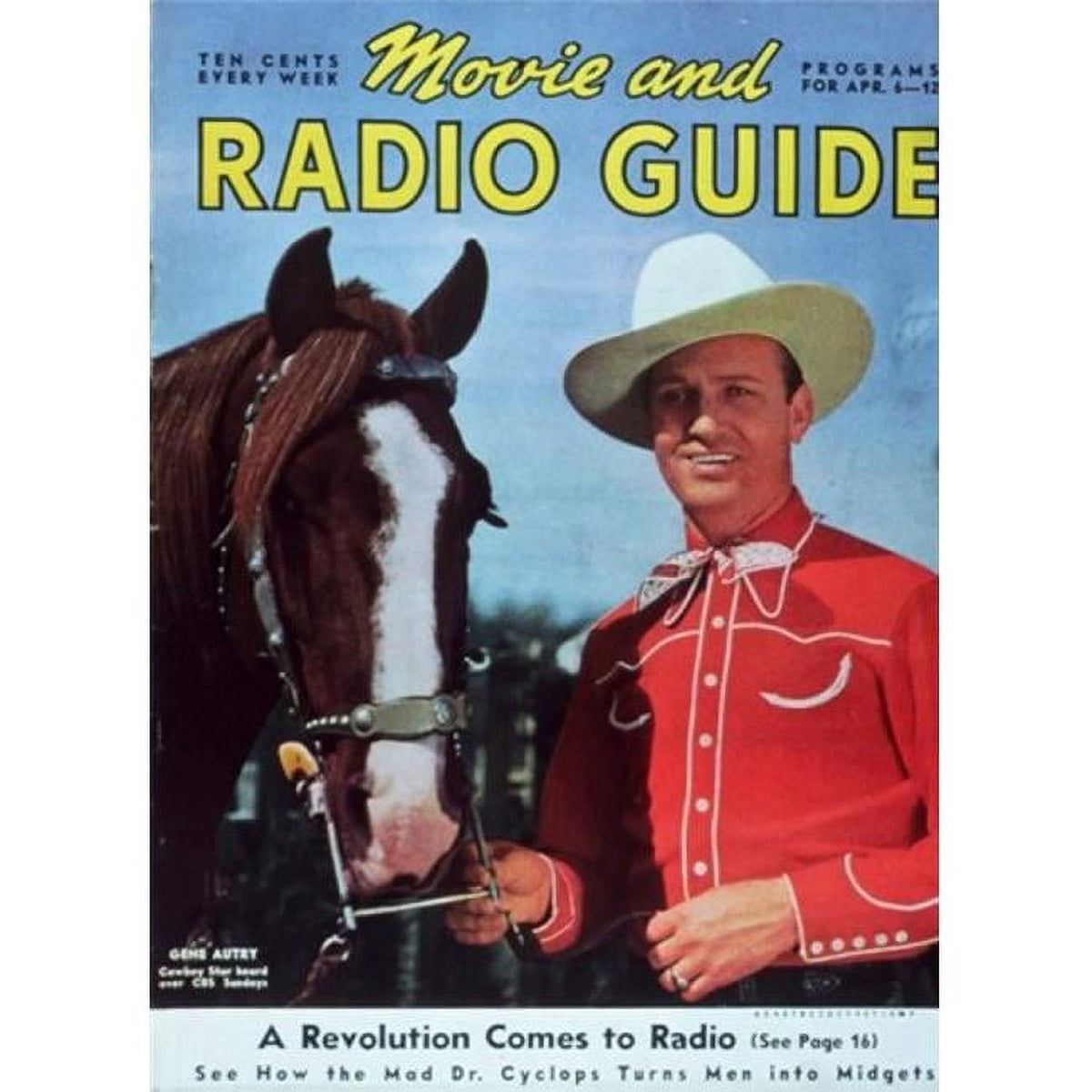 Gene Autry Movie Poster - Classic Western Film Artwork
