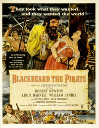 Blackbeard The Pirate Movie Masterprint Poster featuring Robert Newton, Linda Darnell, William Bendix