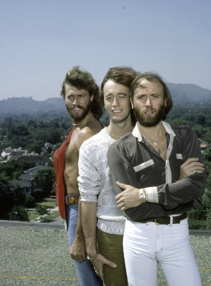 The Bee Gees iconic photo print showcasing legendary music trio.