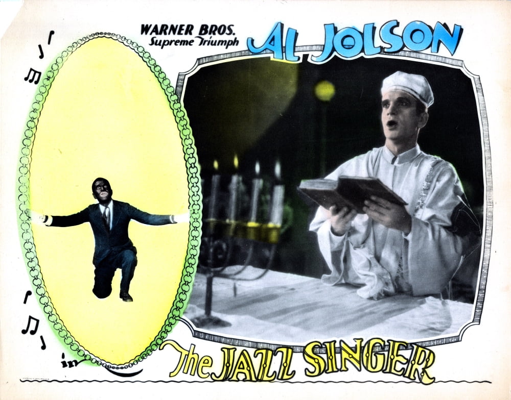 The Jazz Singer movie masterprint poster featuring Al Jolson, 1927 classic film.