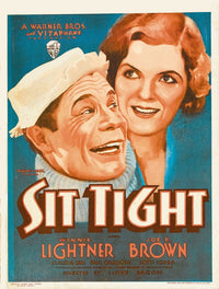Sit Tight From Left On Us movie poster featuring Joe E. Brown and Winnie Lightner from 1931, in 11x17 size.