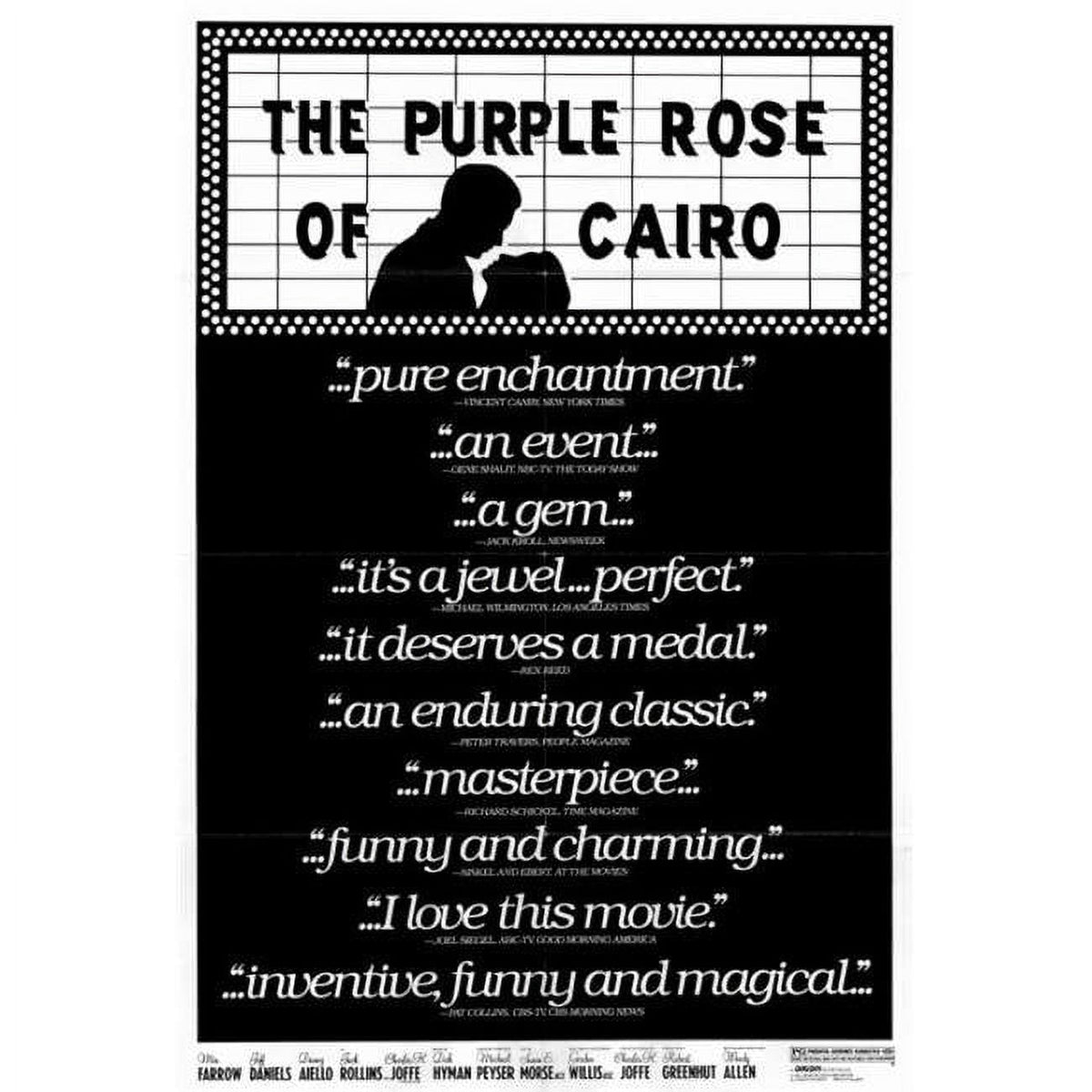 The Purple Rose of Cairo movie poster print, 27x40, vibrant classic film artwork.
