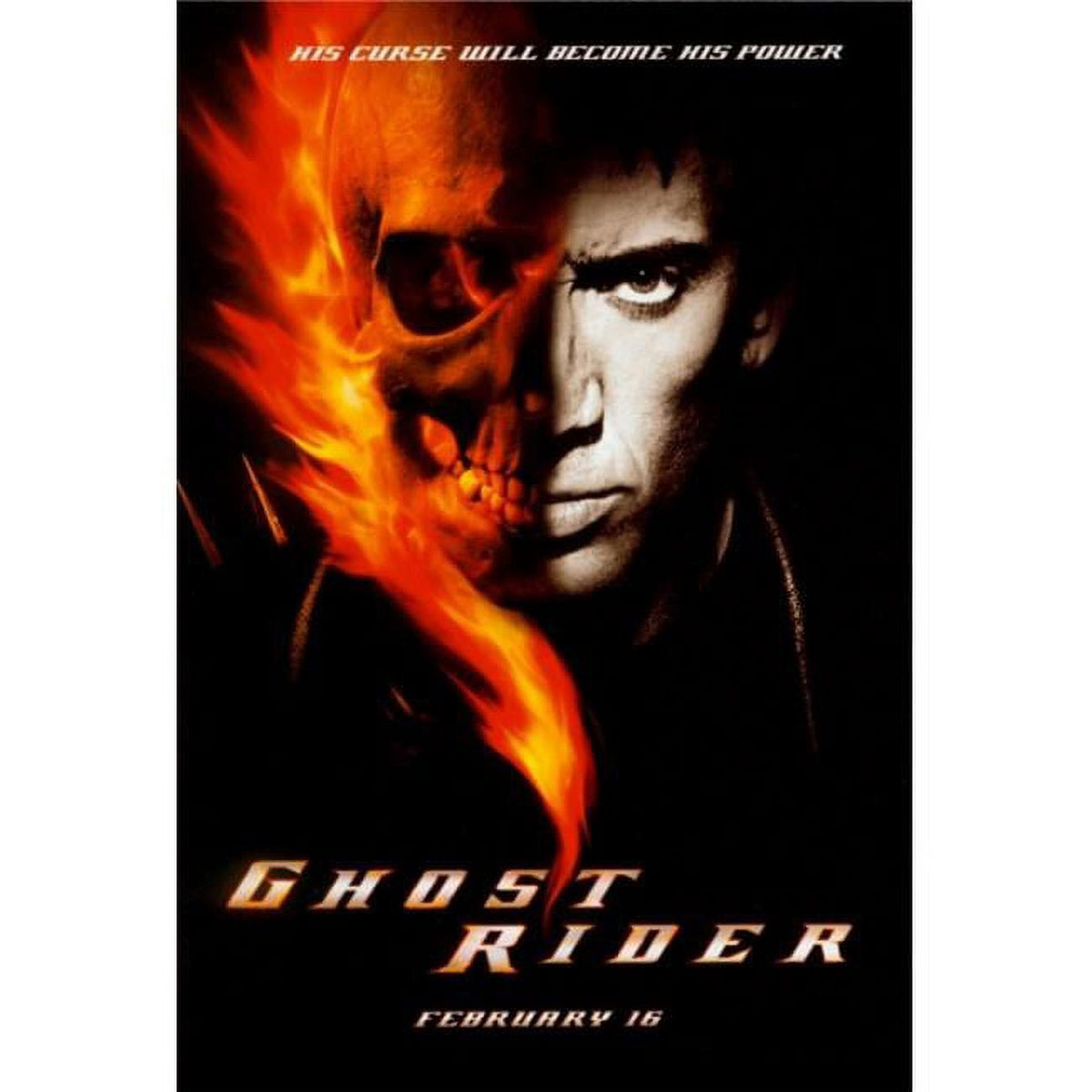 Ghost Rider movie poster print featuring the iconic antihero on a motorcycle, size 27x40.