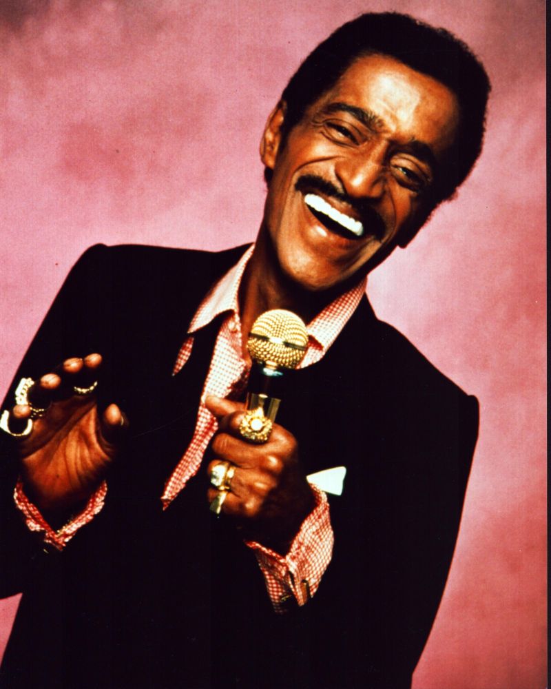 Sammy Davis Jr. photo print with gold microphone, 8x10