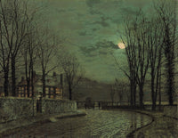 November Moonlight art print by John Atkinson Grimshaw, 18x24.