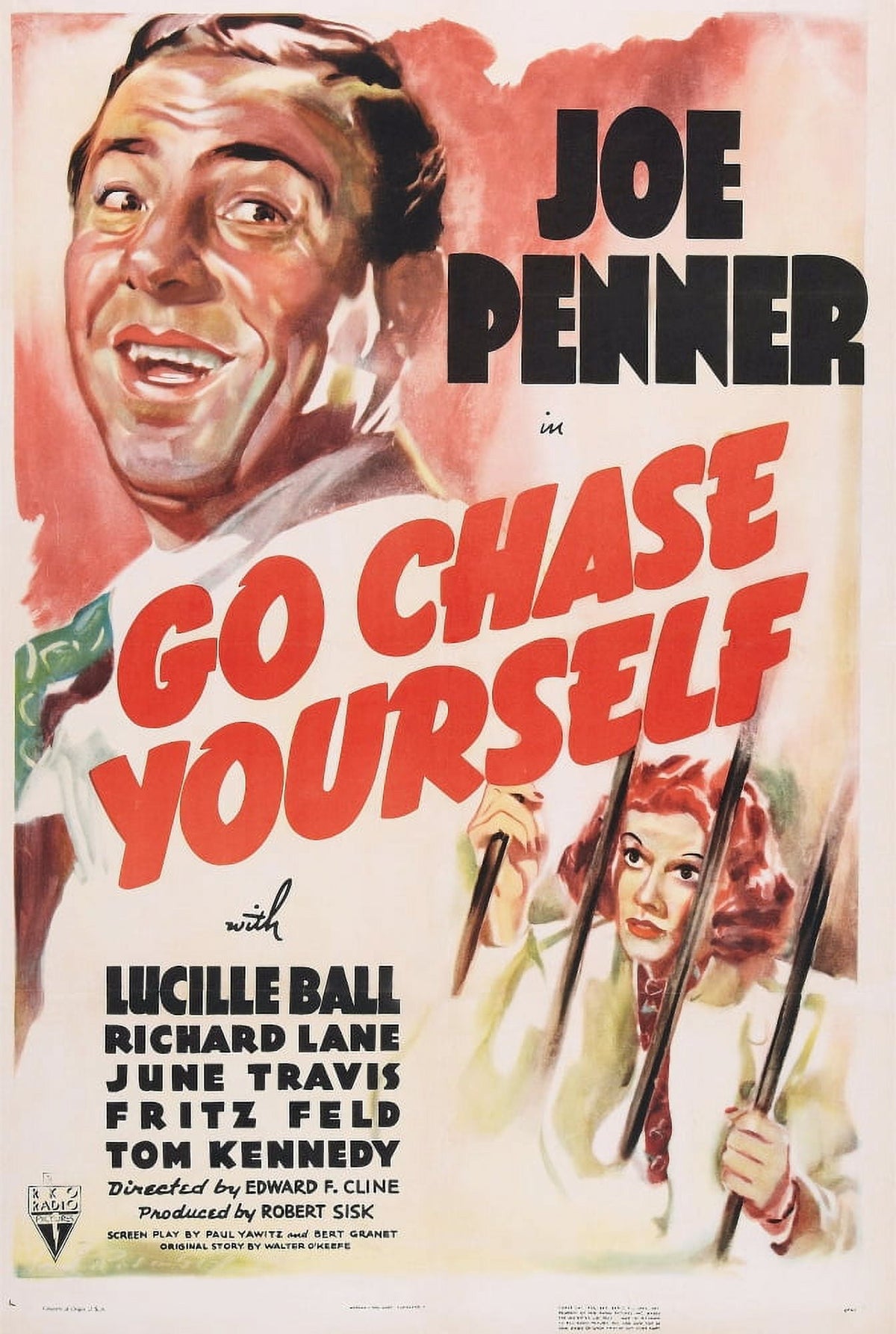 Go Chase Yourself Movie Poster Print featuring Joe Penner and Lucille Ball, 1938