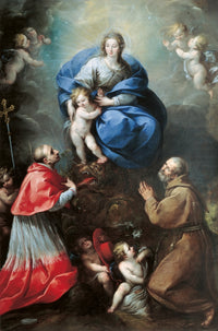 Madonna with Child and Saints Charles Borromeo and Felix Poster Print
