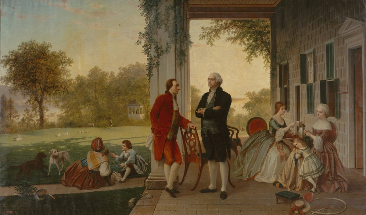 Washington and Lafayette at Mount Vernon 1784 poster print by Thomas Prichard Rossiter