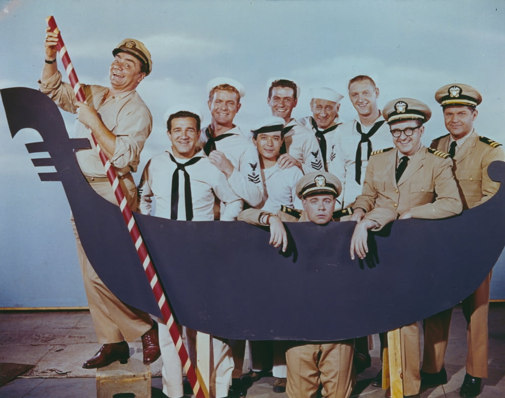 McHale's Navy group photo print on a boat, classic vintage television art
