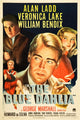 The Blue Dahlia movie poster featuring William Bendix, Doris Dowling, Alan Ladd, and Veronica Lake from 1946.