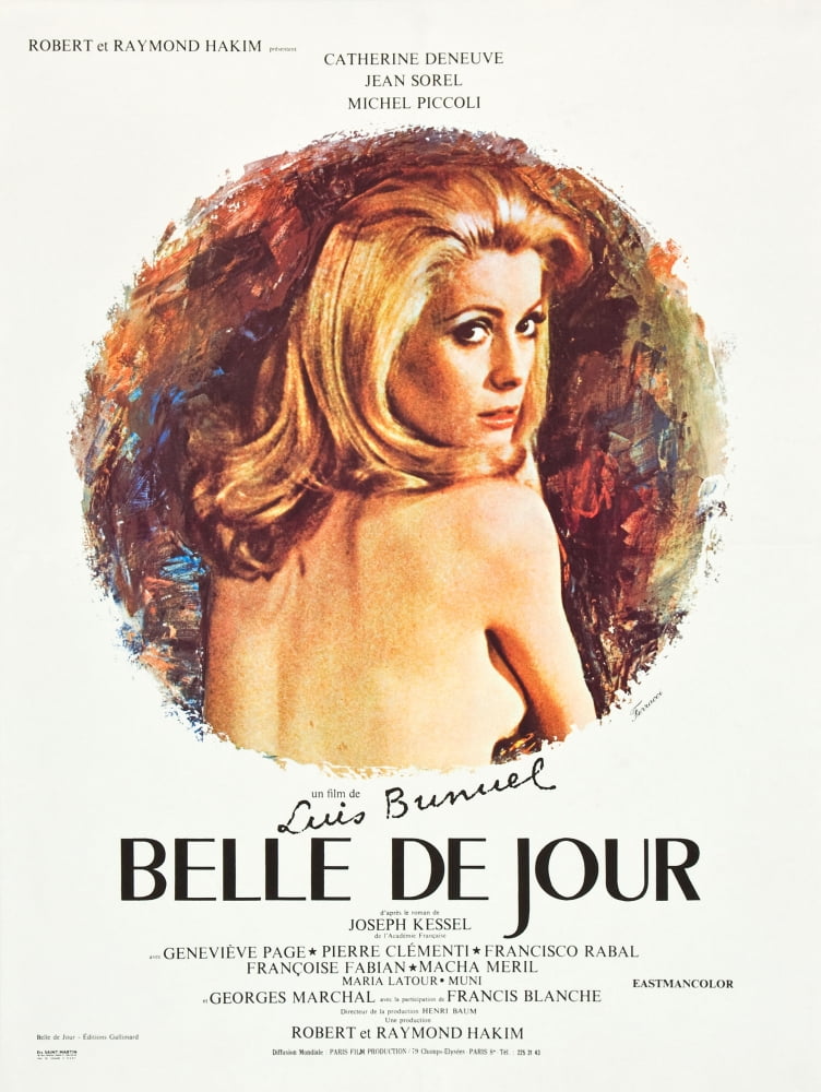 Belle De Jour Movie Poster Print featuring Catherine Deneuve, 1967 classic film.