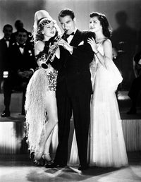 Artie Shaw playing flute with two girls photo print