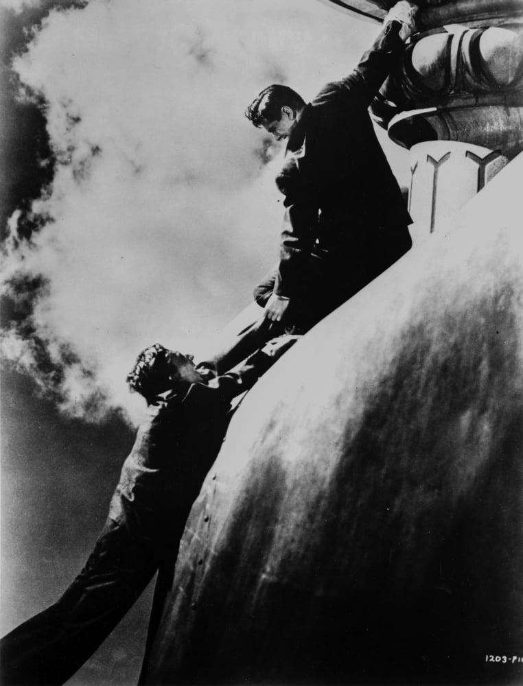Black and white photo print of a classic scene from the movie Saboteur