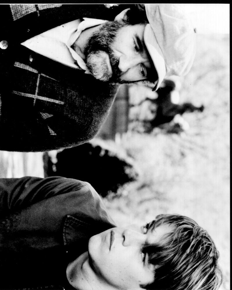 Black and white photo print of Robin Williams and Matt Damon in Good Will Hunting.