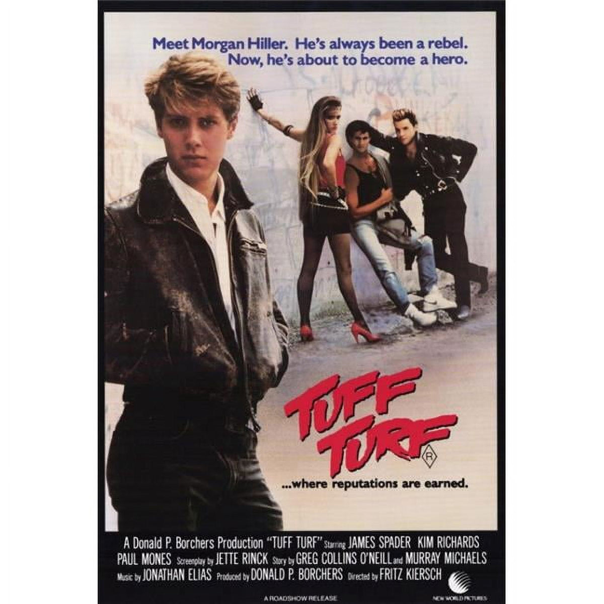 Tuff Turf Movie Poster Print in 27x40 size featuring vibrant action scenes from the iconic film.