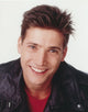 Sasha Mitchell close-up portrait photo print in black leather jacket