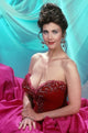 Lynda Carter in a red gown photo print