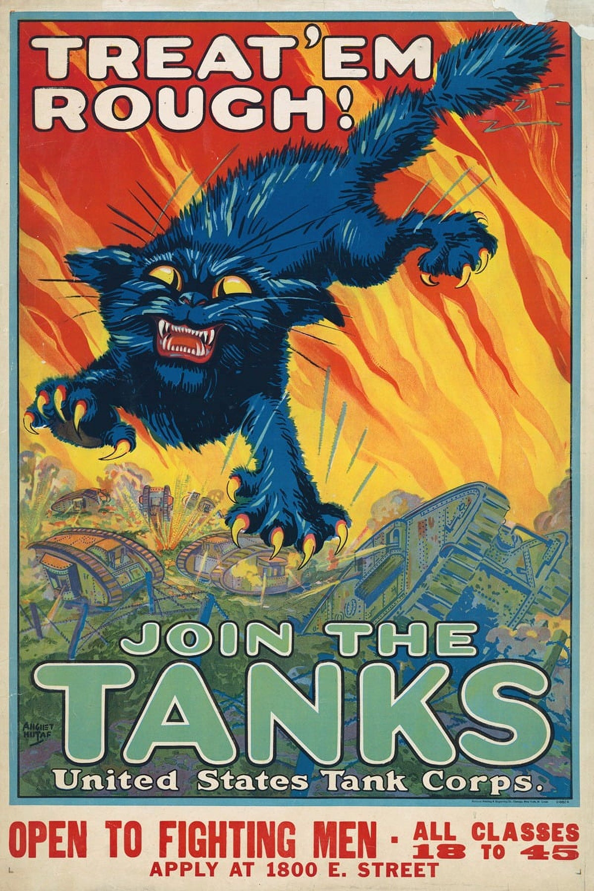Join the Tanks United States Tank Corps (1917) Poster Print by August William Hutaf