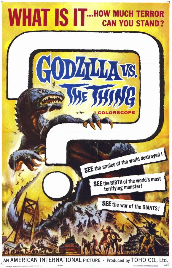 Godzilla vs The Thing Movie Poster 11x17 featuring iconic monster clash.
