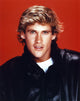 Michael Dudikoff close-up portrait photo print in black leather jacket