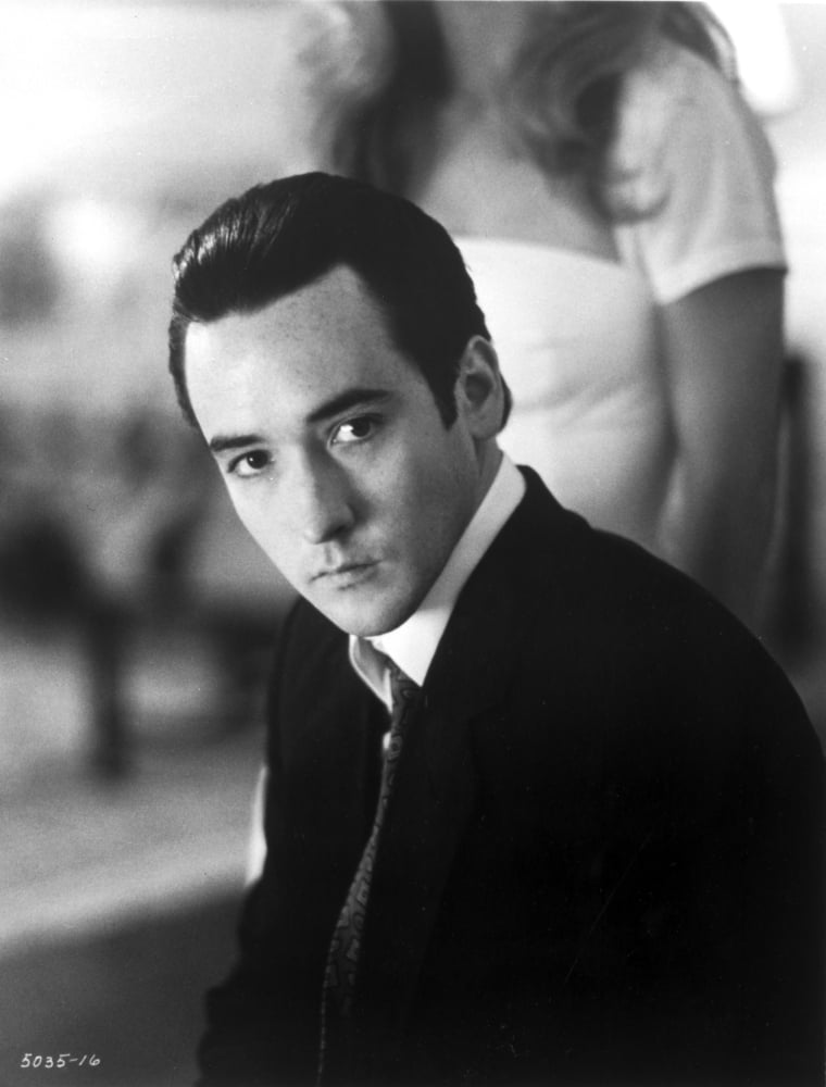 John Cusack photo print with slicked back hair, classic movie star.