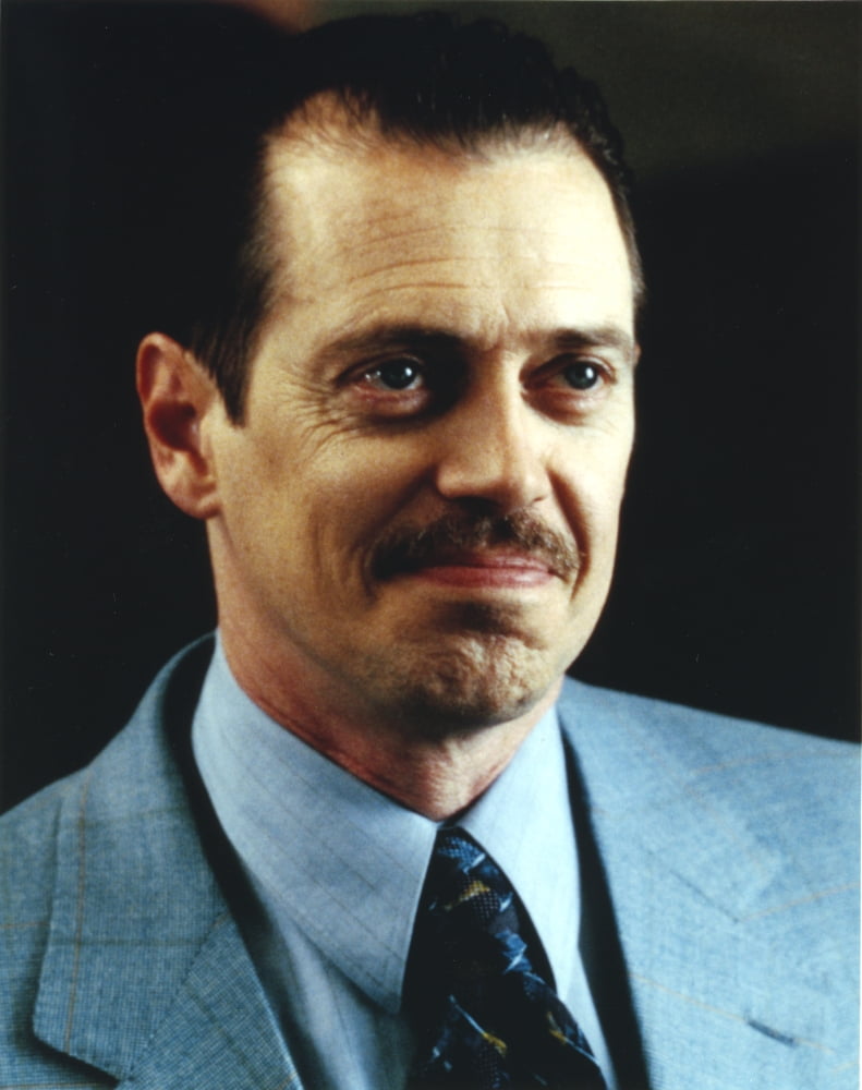 Close up portrait photo print of Steve Buscemi in formal outfit.