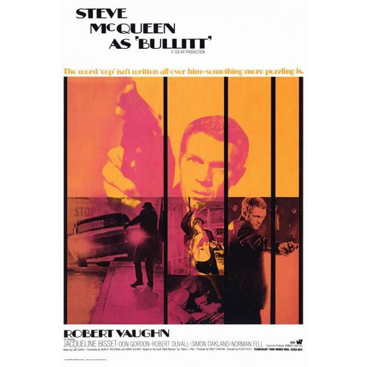 Bullitt Movie Poster Print showcasing a classic action film scene.