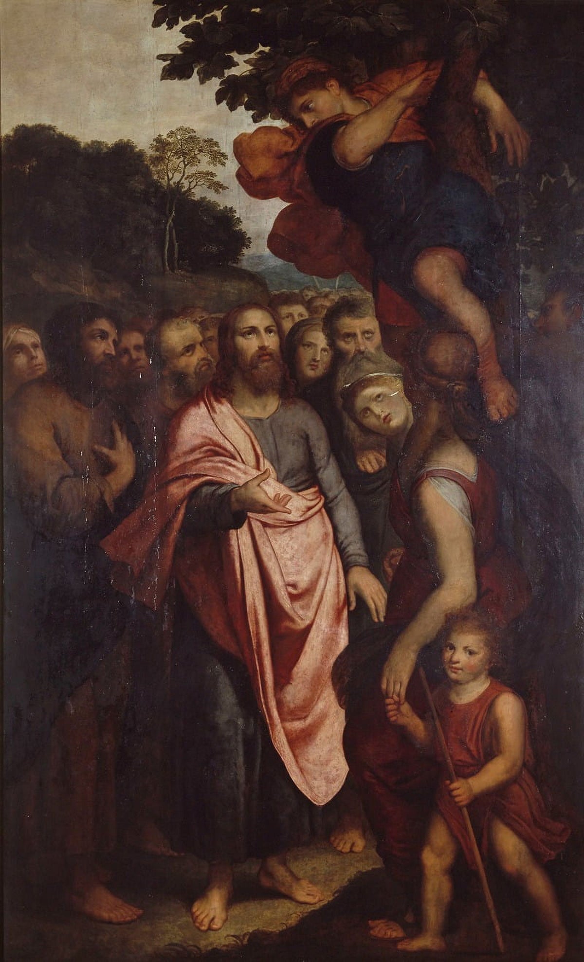 The Calling of Zacchaeus art print by Otto van Veen, featuring Zacchaeus in a fig tree.