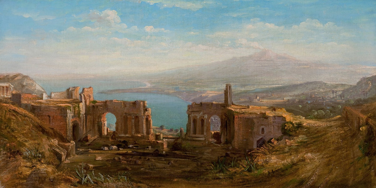 Mt. Etna view from Taormina poster print by William Everett.