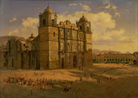 Oaxaca Cathedral art print by José María Velasco showcasing stunning architecture.