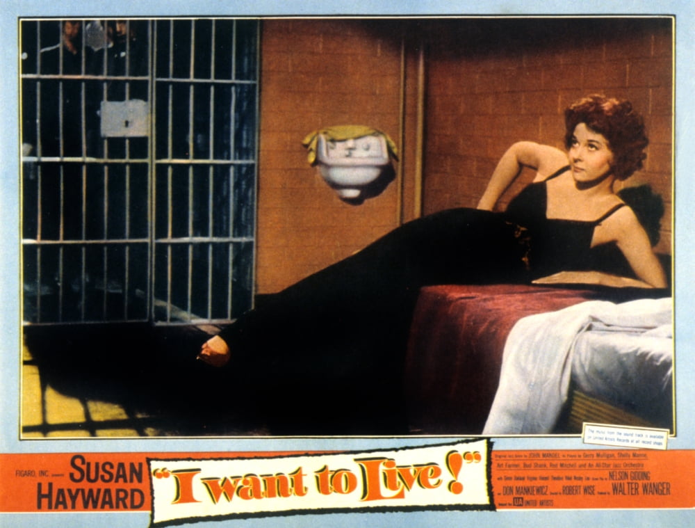 I Want To Live movie poster print featuring Susan Hayward, 1958 film.