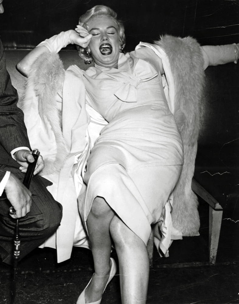 Marilyn Monroe Yawning Photo Print showcasing her timeless beauty