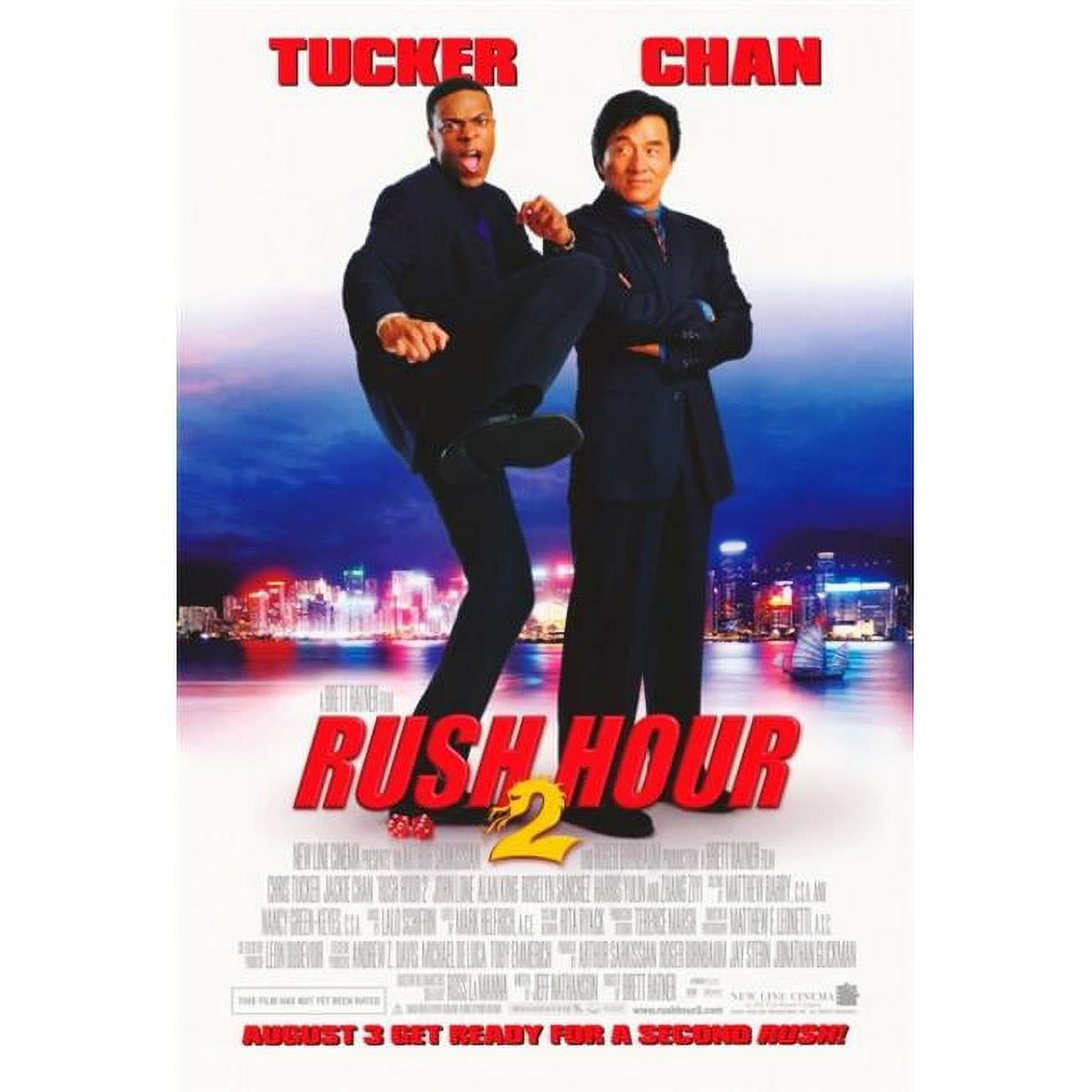 Rush Hour 2 movie poster print in vibrant colors, 27x40 inches.