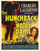 The Hunchback of Notre Dame movie poster featuring Maureen O'Hara from 1939 - window card print.
