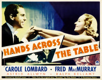 Hands Across The Table movie poster print featuring Fred MacMurray and Carole Lombard.
